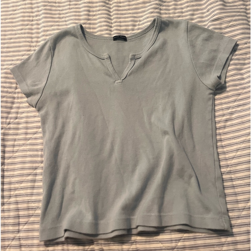 Brandy Melville Ashlyn V-Notch Top Light Blue